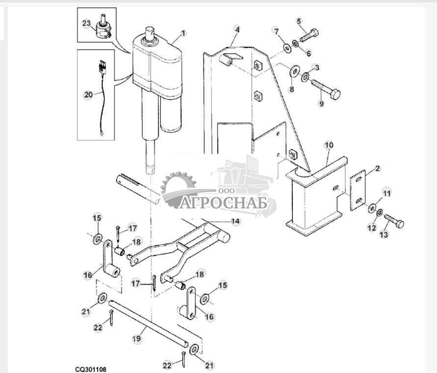 Компоненты регулировки подбарабанья 